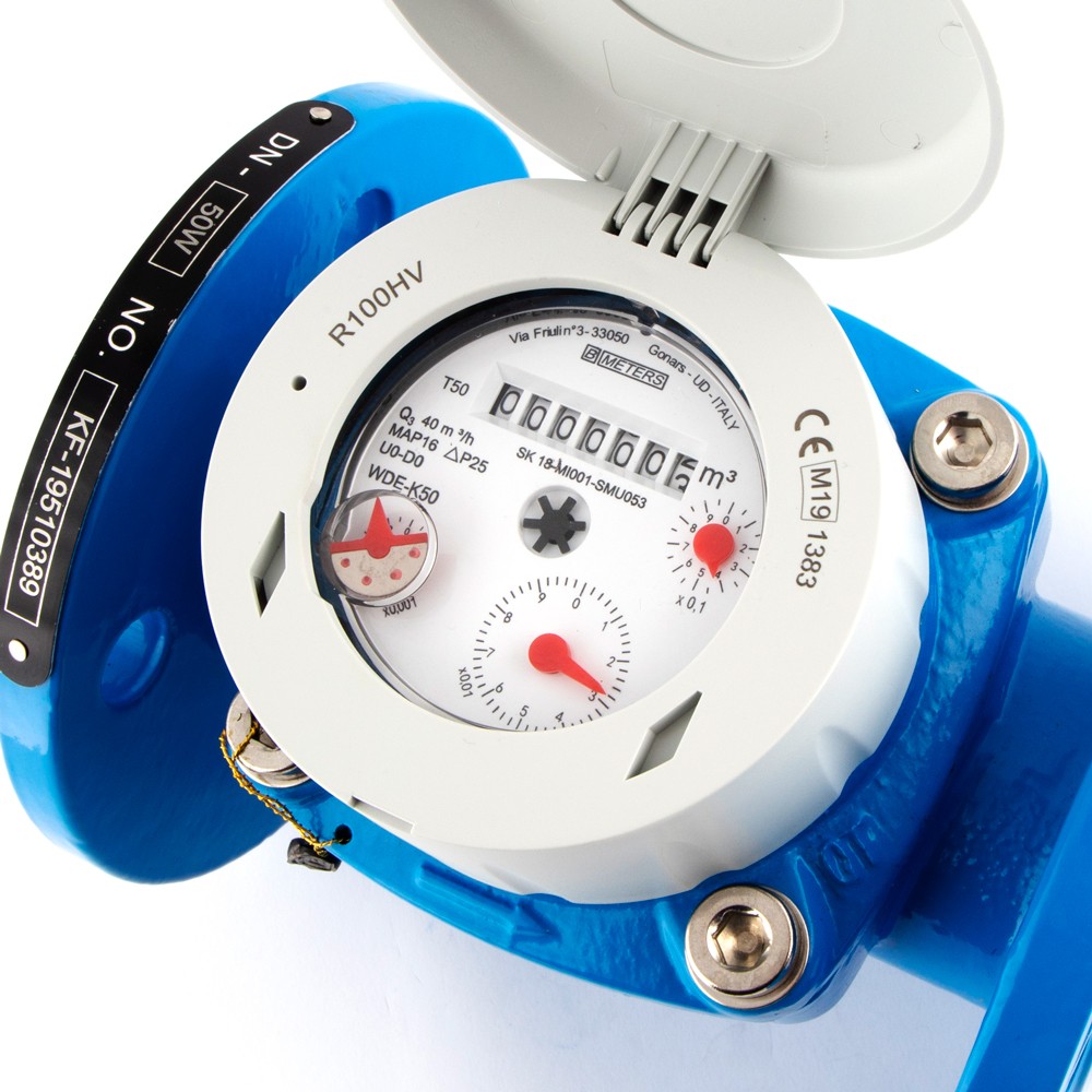 Dial of B Meters WDE-K50 water meter with lid open
